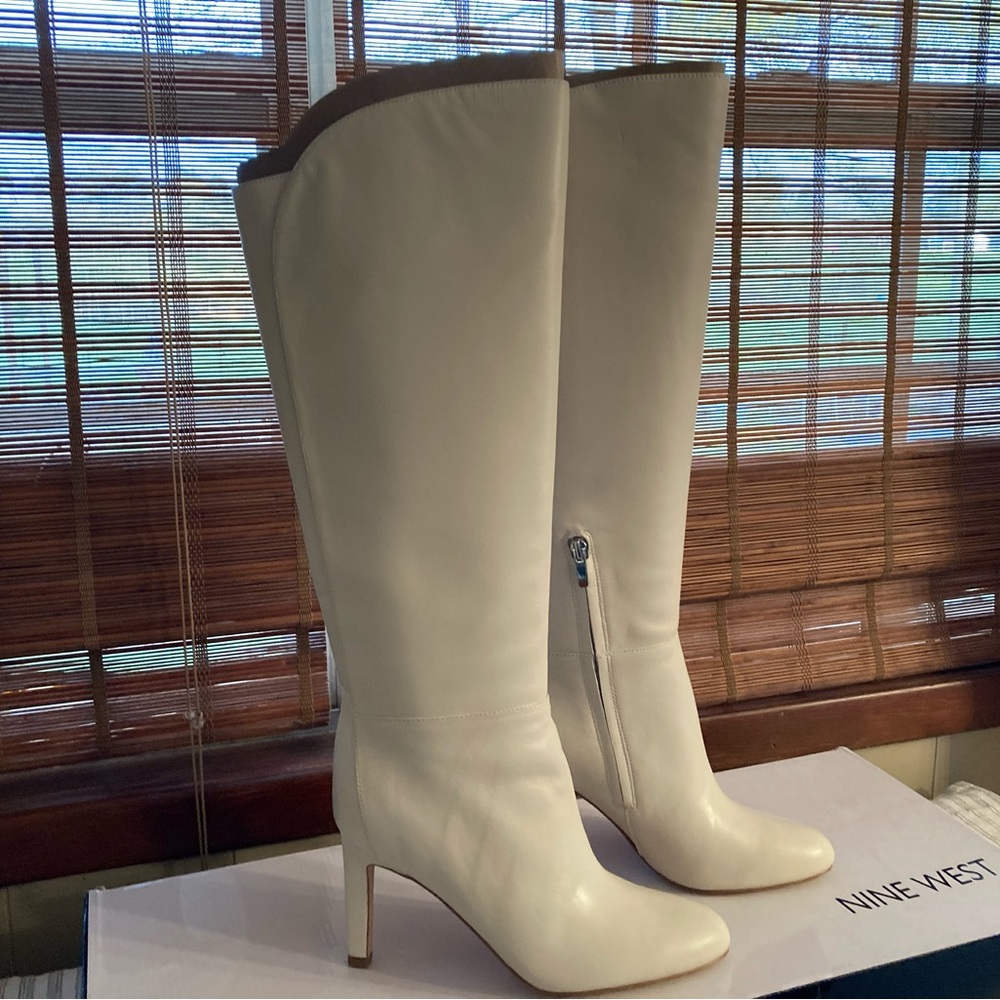 Nine West Women's White Knee-High Boots - Picture 3 of 7